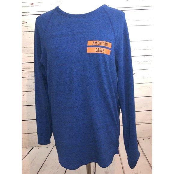 American Eagle AE Active Flex Men Small Long Sleeve Crew Tee Shirt T-Shirt Y2K - Picture 1 of 6